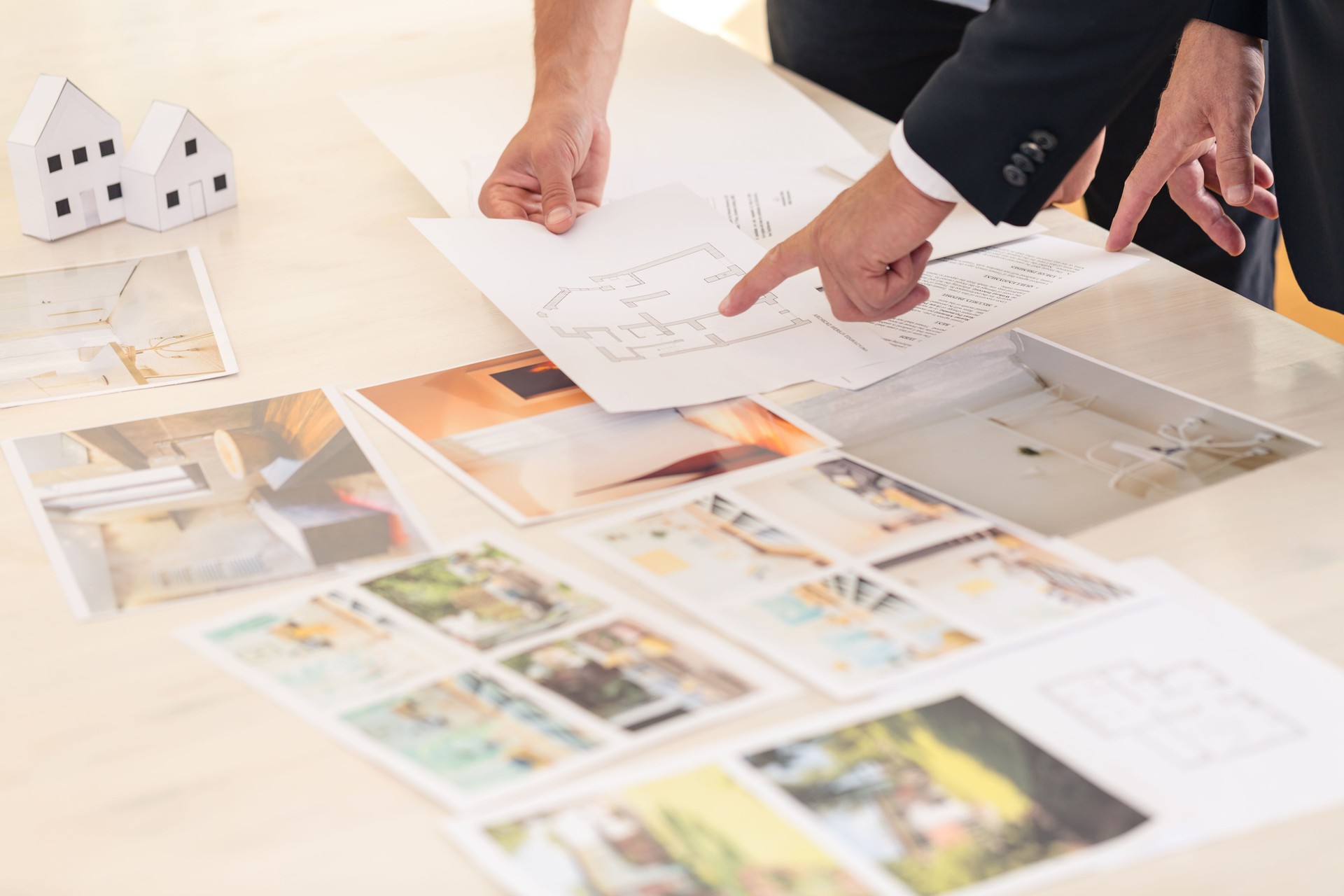 Real estate consultant presenting offers